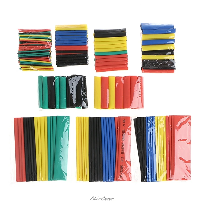 

328 Pcs 2:1 Polyolefin Heat Shrink Tubing Tube Sleeve Wrap Wire Set 8 Size