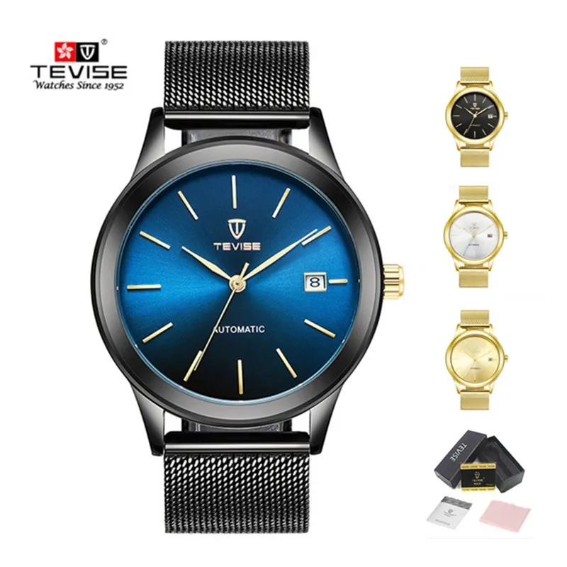

TEVISE watch men mechanical automatic mens stainless steel date watches waterproof ultra thin watches for men reloj mujer 2017