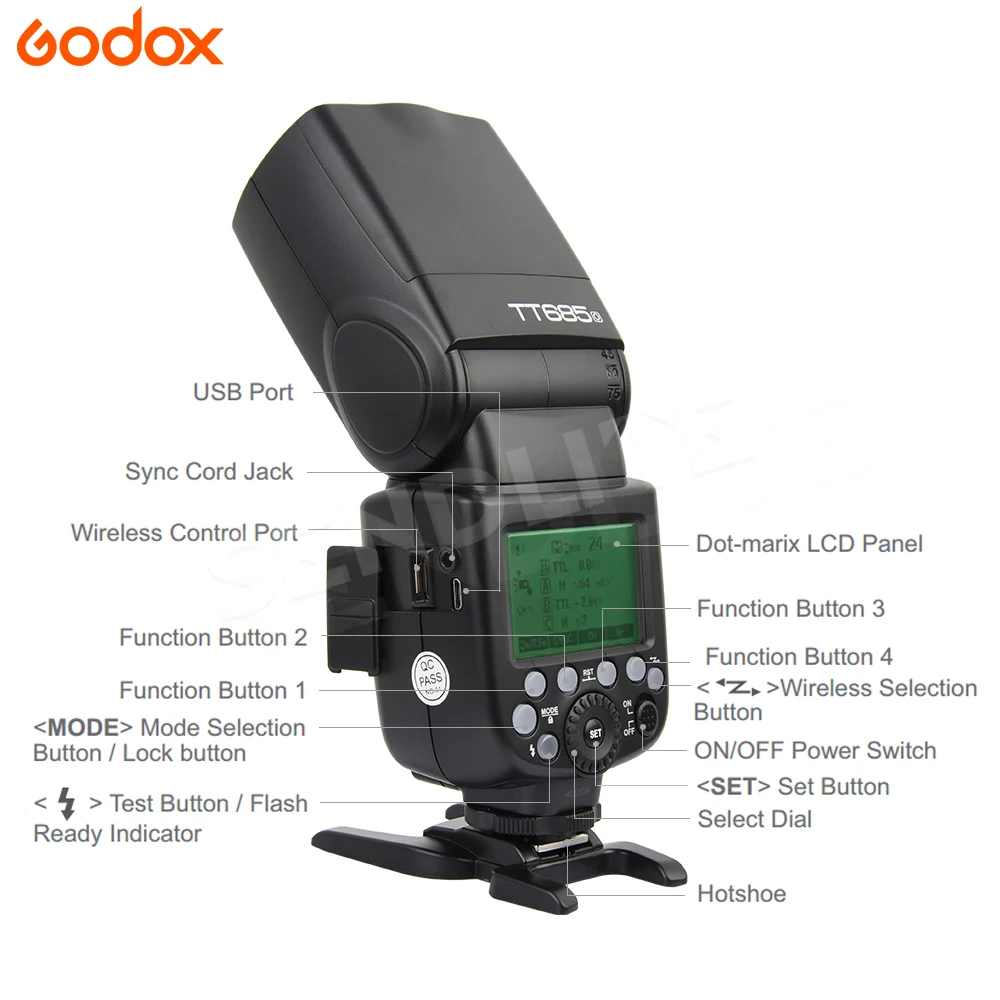 Новинка кратной! Godox TT685O 2 4G Вспышка для фотокамер Speedlite HSS 1/8000s TTL II GN60 Камера Olympus