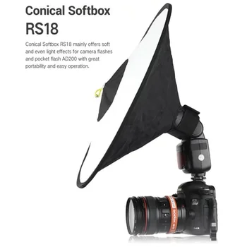 

Godox Conical SoftBox RS18 Portable Foldable Circular Soft Diffuser Universal For Most of the Camera Flash/Speedlite/AD200,etc