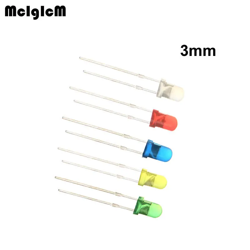 

MCIGICM 10000pcs 3mm LED Light White Yellow Red Green Blue Assorted Kit DIY LEDs Set electronic diy kit