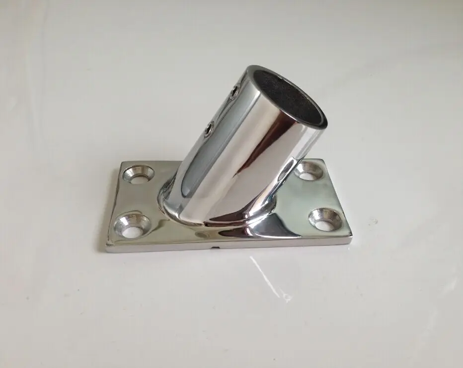 Boat Hand Rail Fitting 90 Degree 7//8/" Rectangular Base Stainless Steel Ship Part