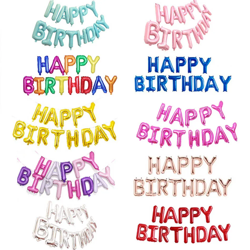 16 дюймов буквенные шары фольгированные шары «С Днем Рождения» с днем рождения украшения Детские воздушные шарики с алфавитом Baby Shower Su