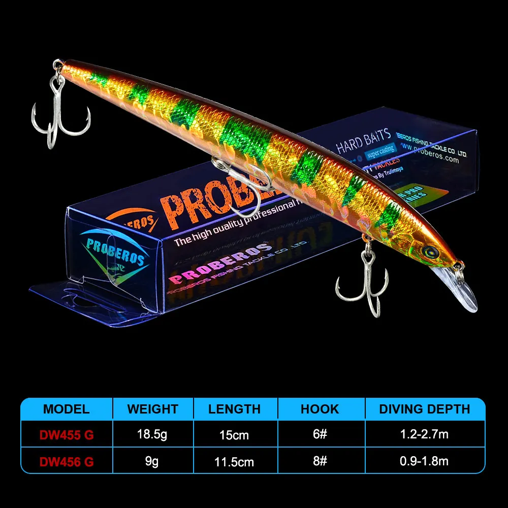 5PCS-Color G PRO BEROS приманки Minnow 5 шт. рыболовные приманки 9 г и 18,5 г 10 цветов рыболовные приманки 6# крючки рыболовные снасти с ящиком для хранения снасти - Цвет: 5PCS-Color G