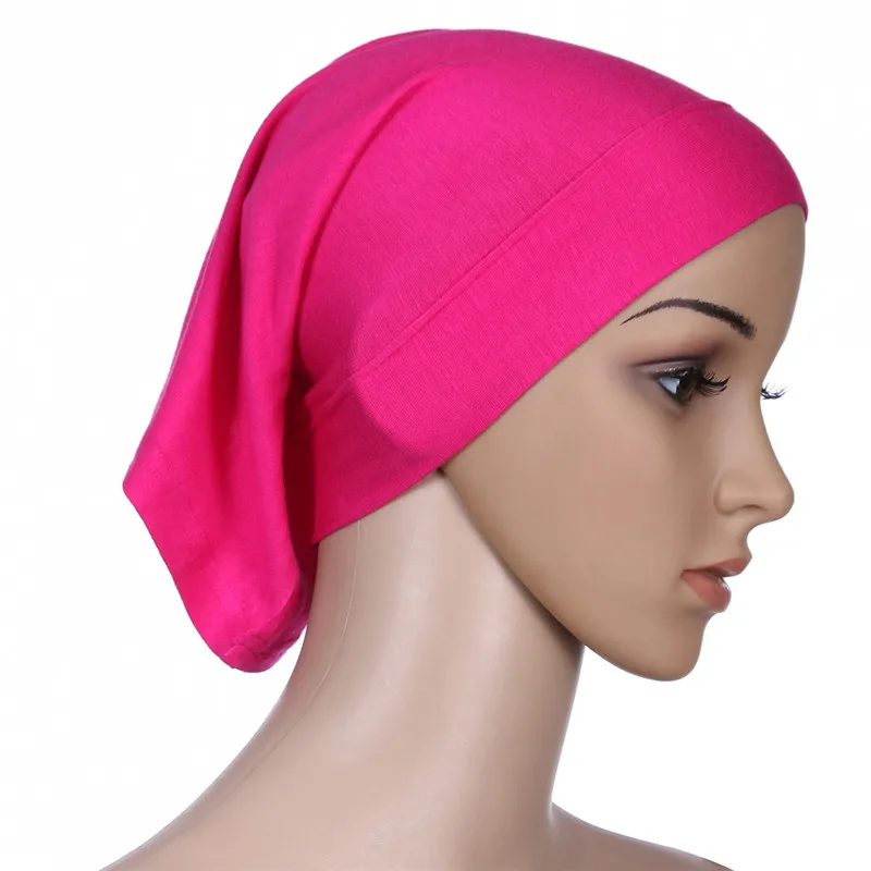 Женский простой внутренний хлопковый шарф, головной хиджаб, исламский головной убор, сплошное полное покрытие, Женский головной убор, мусульманский хиджаб, магазин - Цвет: 20