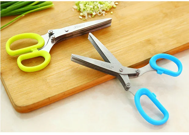 3 или 5 слоев многофункциональных кухонных ножей из нержавеющей стали ножницы для суши измельченные чешуйчатые резки травы ножницы для специй GYH