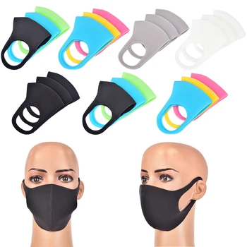 

3pcs Reusable Mouth Mask Black Cotton Blend Anti Dust And Nose Protection Face Mouth Mask Masks For Man Woman