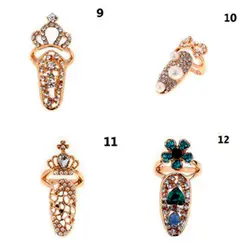 4 шт./компл. Мода бантом Корона украшенные цветами очаровательные палец Дизайн ногтей кольцо Для женщин