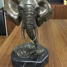Изделия из бронзы atlie Современная Скульптура бронзовая статуэтка слона фэн шуй Статуя Скульптура s голова слона elefante бронза escultura