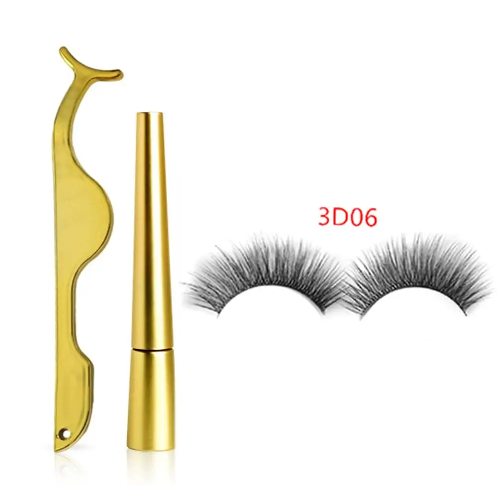 Magnetic Eyelashes Natural Full Eye Magnetic Lashes Ultra Thin Reusable Fake Lashes with Eyeliner Eyelash Tweezers 4Pair