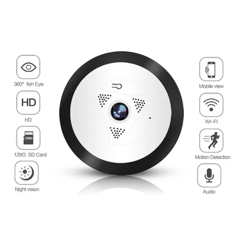 

360 Degree Panoramic Camera 960P Wifi Camera Home Security Two Way Audio Night Fisheye 1.3MP Camera
