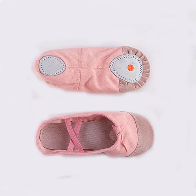 Size 22-30 Little Girls Pink Ballet Dance Yoga Gymnastics Shoes Split-Sole Cotton Kids shoes Cute Soft Slipper