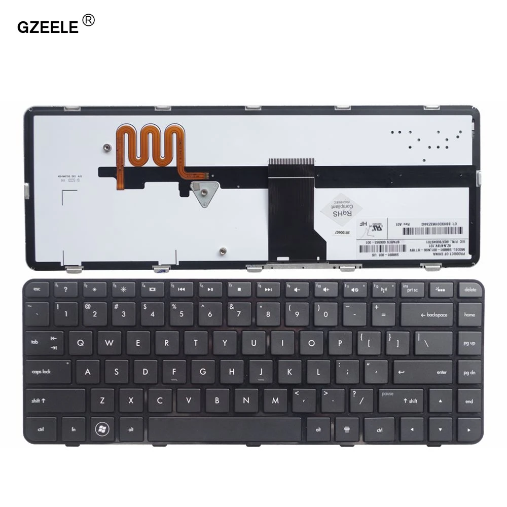 

GZEELE Новая Клавиатура США для HP Pavilion DM4-1012 1021 1116 1022TX 1001TU 1117 1118 Клавиатура для ноутбука на английском языке с подсветкой