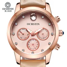 OCHSTIN New Design Fashion Ladies Watches Elegant Rhinestone Female Quartz Watch Women Leather Strap Waterproof Montre Femme