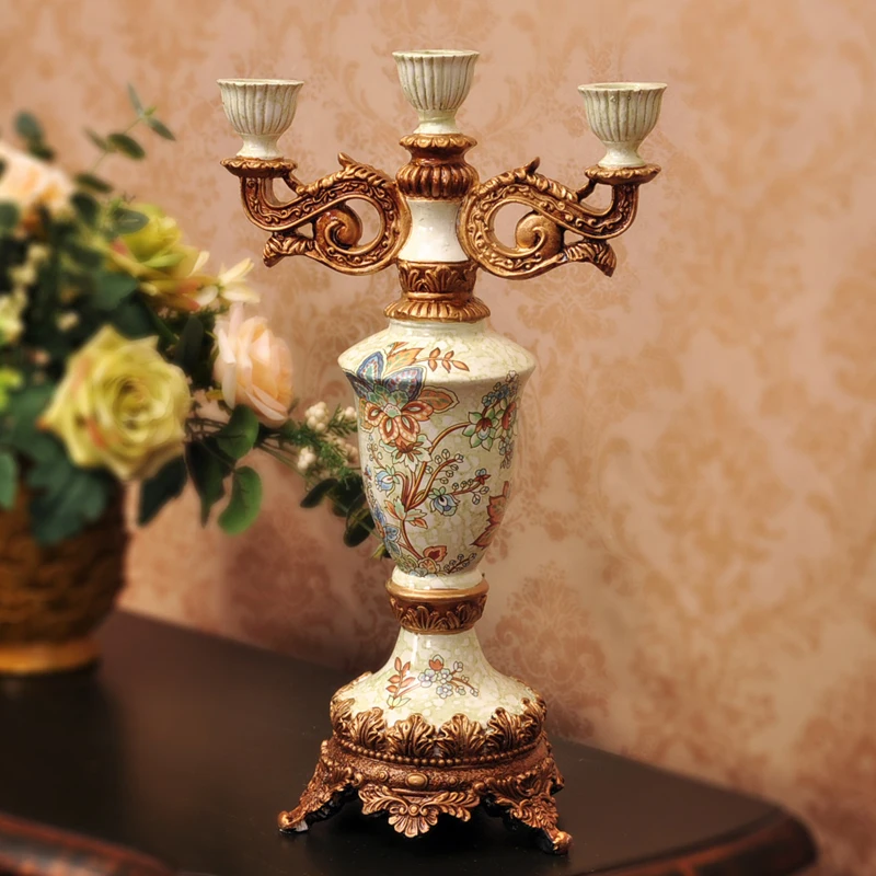 he ancient palace three head Candlestick fireplace living room