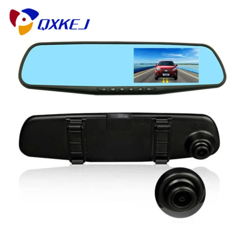 

Dual-Lens HD DVR Car Data Recorder 1080P Rearview Mirror With 4.3 inch LED Display Screen With Night Vision, Motion Detection