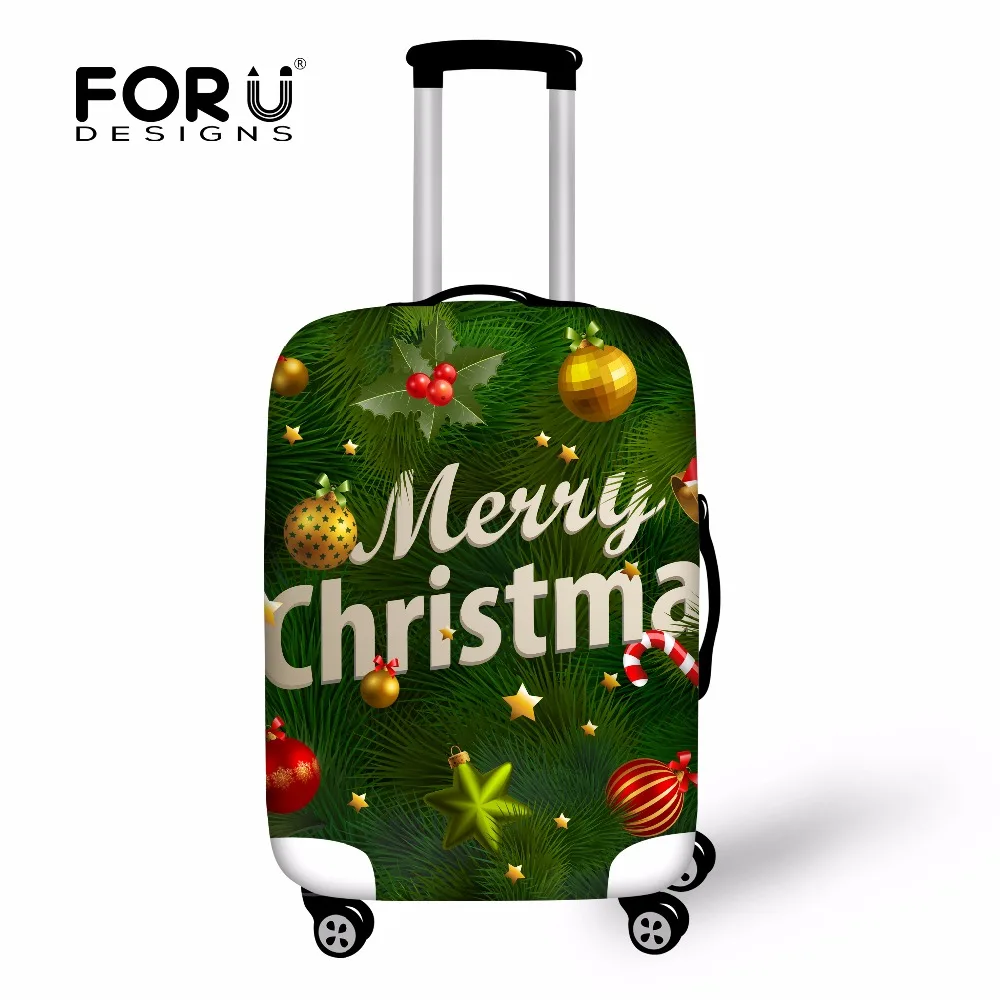 FORUDESIGNS/2017 Merry Рождество Чемодан Обложка протектор Винтаж чемодан пыли дождевик для 18-30 дюймов багажник чехол с молнией