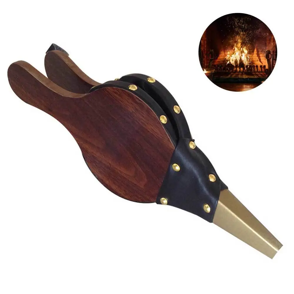 Камин барбекю винтажный деревянный ручной воздуходувка вентилятор для барбекю огненный сильфон для приготовления пищи на открытом воздухе для пикника кемпинга походов