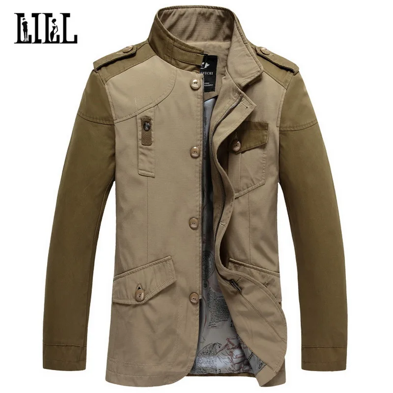 2017 Men's Casual Windbreaker Jacket Spring Mens Trench Coat Men Military Jackets And Coats Army