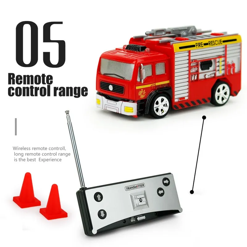158 Mini Model Truck Diecast Fire Trucks RC Car Toy With Remote Control Water-Tank Lorry Or Ladder Children's Christmas Gifts (16)