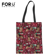 FORUDESIGNS/немецкая овчарка Женская Холщовая Сумка Рождественская собака женская повседневная женская сумка-шоппер Холщовая Сумка Студенческая пляжная сумка