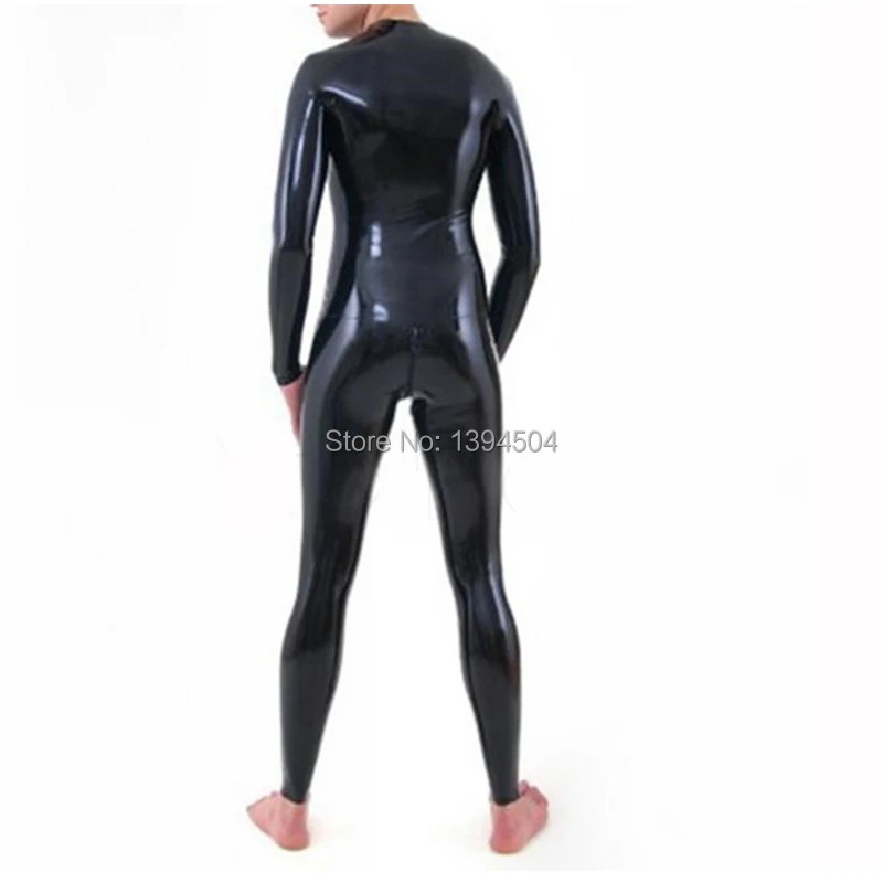 new sexy exotic Sexy handmade customize Black Men male Latex Catsuit zentai cekc fetish Bodysuits with three way Zipper