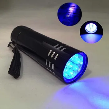 

Mini LED UV Ultra Violet 9 LED Flashlight Violet Light AAA Battery Ultraviolet Torch Light Lamp Marker Checker Cash