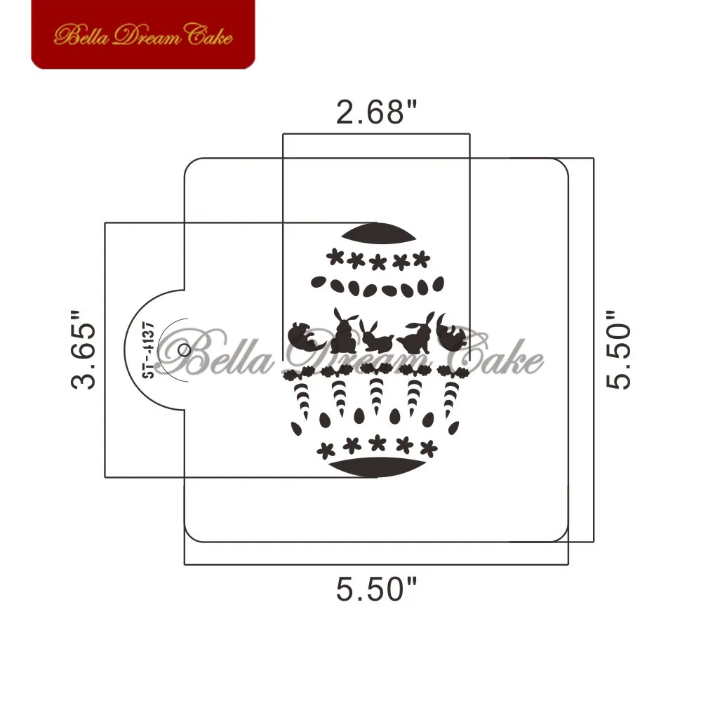 Пасхальное яйцо торт трафарет Кролик Печенье трафареты для Макарон Формы DIY кекс украшения помадка украшения торта инструменты для выпечки - Цвет: ST-4137
