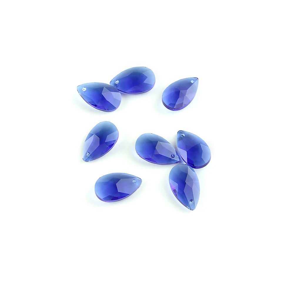 Medium Blue 100pcs/Lot Glass Chandelier Pendants Crystal Teardrop Lamp Prisms 16mm Beads DIY Ceiling Accessories Hot Sale | Освещение