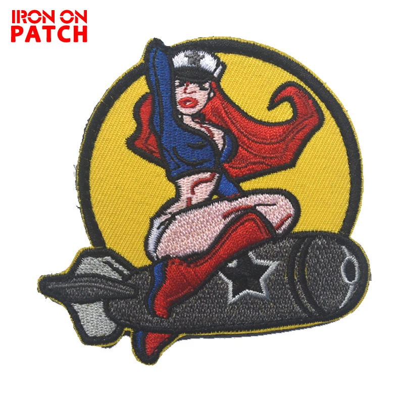 

ISAF US ARMY PINUP GIRL Patch Tactical Morale US Army Military Combat Badge Embroidered Decorative Patch For Jackets Jeans cloth