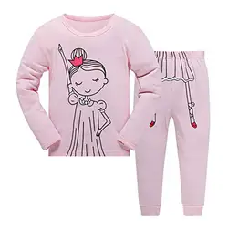 2 шт. для малышей Одежда для детей; малышей; девочек пижамные комплекты с принтом Овцы ночные пижамы комплект «верх + штаны»; комплект со