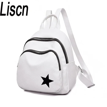 

LISCN Backpack female tide autumn and winter new Korean version of the wild simple casual PU backpack student bag travel bag