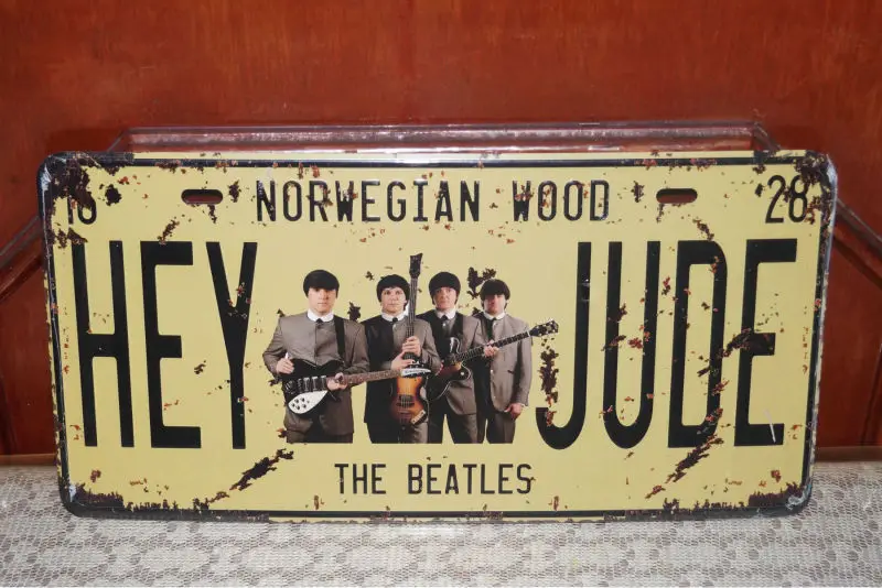 US SELLER old  tin signs The Beatles tin sign car plate