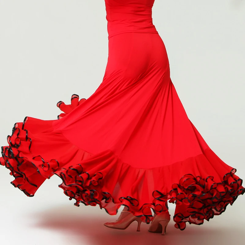 

S8004 Modern Dance Skirt Waltzing Tango Ballroom Costume Women Lady Adult Evening Party Dress Expansion Skirt