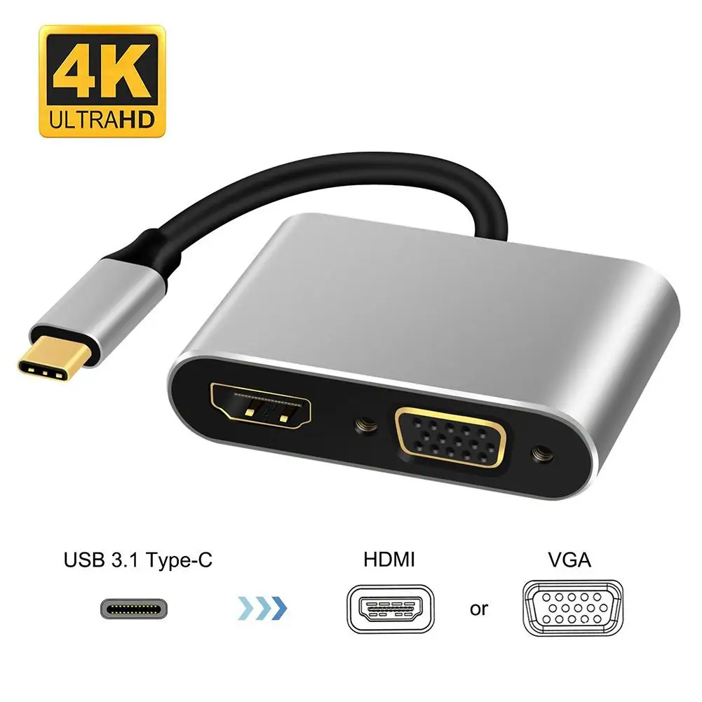 USB 3,1 type C до 4K HDMI VGA концентратор адаптер конвертер для Macbook Air Pro ноутбука