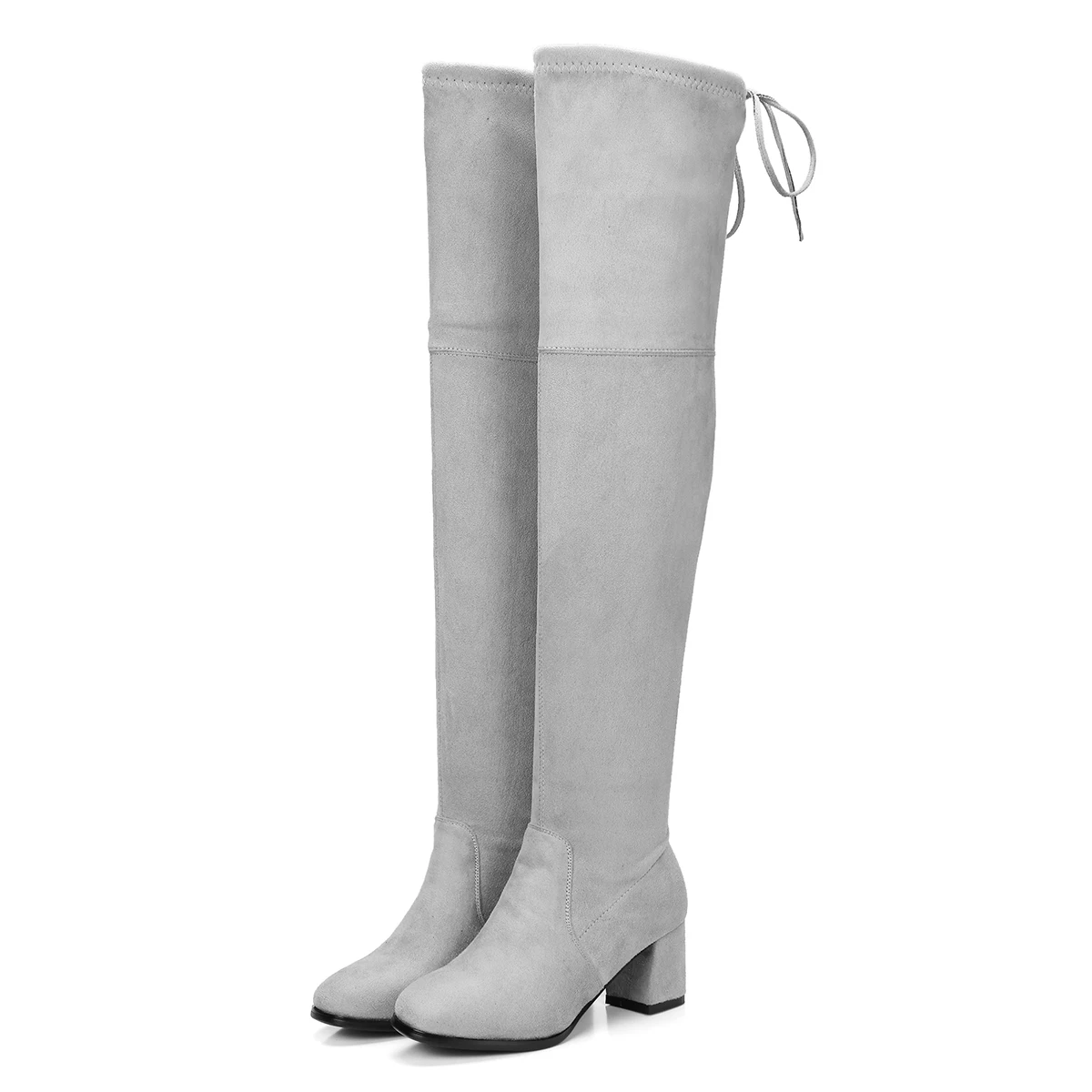 

TXCNMB 2019 fashion boots woman Sexy Women Knee High Boots Zipper Round Toe Thick High Heel Soft Winter Long Boot women shoes