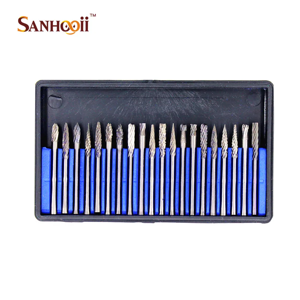 

20in1 Tungsten Alloy Double grain grinding head 3mm Shank Tungsten Carbide Milling Cutter for dremel accessories
