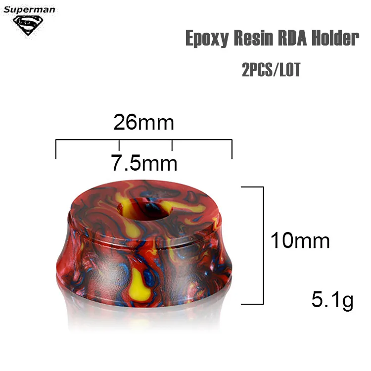 

2pcs/lot 2017 Newest Design Epoxy Resin RDA Holder electronic cigarette accessary fit 22mm RDA RBA RDTA Tank Atomizer