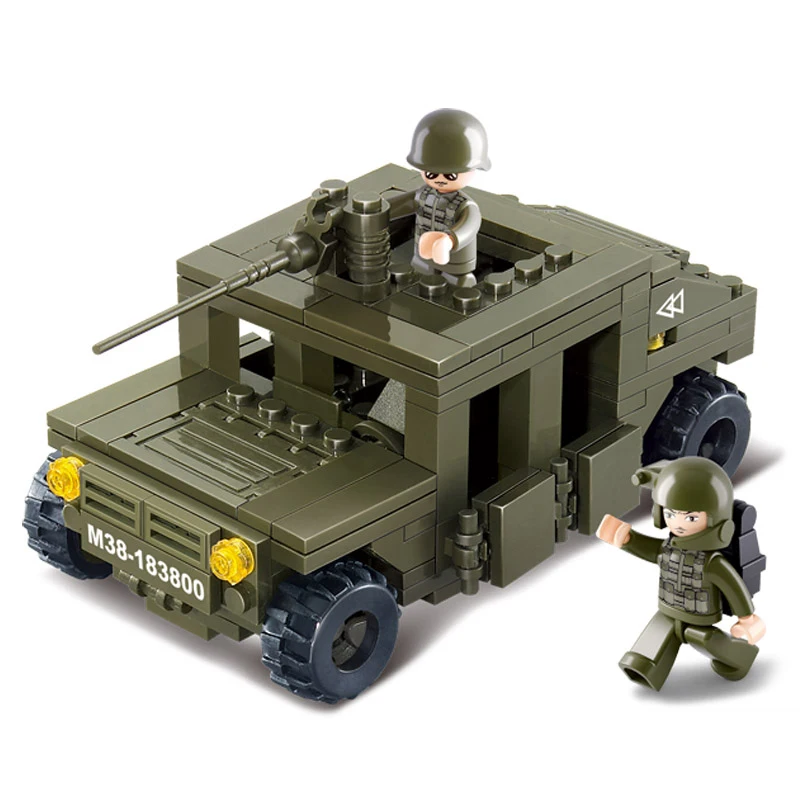 Sluban Model font b Toy b font Compatible with Lego B0297 Sluban 175pcs Hummer Car Model
