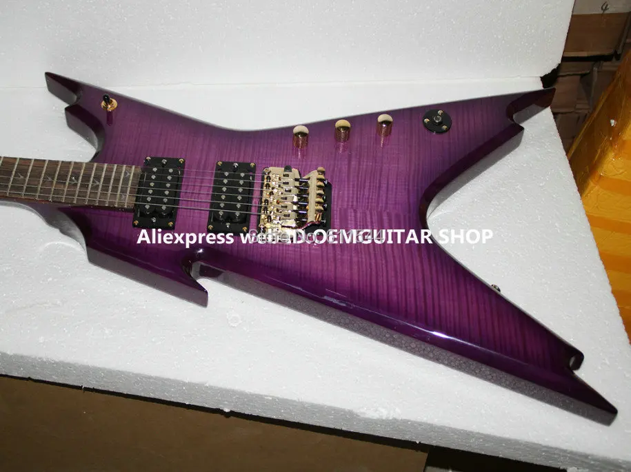 

Custom Shop Purple Flame Top Electric Guitar New Arrival Wholesale Guitars OEM Cheap