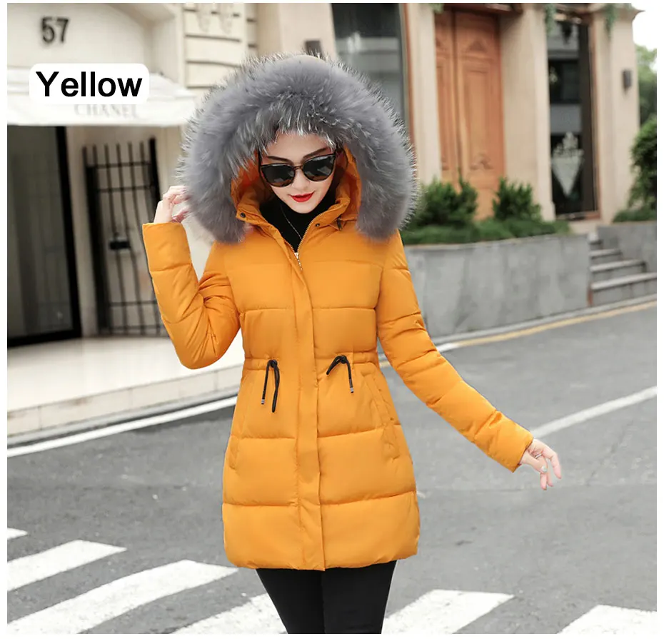 Fake fur collar Parka down cotton jacket Winter Jacket Women thick Snow Wear Coat Lady Clothing Female Jackets Parkas