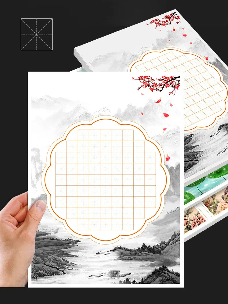 Papel de Escrita para os Alunos da Escola Primária de Papelaria para as Crianças Folhas Tamanho Estilos Caligrafia Chinesa Papel 100 20 a4 2 Bloco de cartapapel