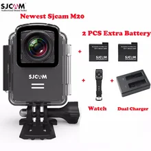 Original SJCAM M20 Wifi Helmet 30M Waterproof Sports Action Camera Sj Cam DV+2 Extra Battery+Dual Charger+Remote Watch