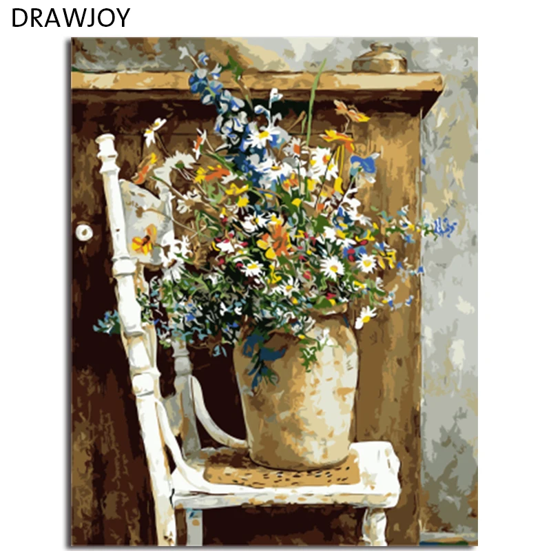 

DRAWJOY Flower Framed Picture DIY Painting By Numbers Painting & Calligraphy Home Decoration For Living Room Wall