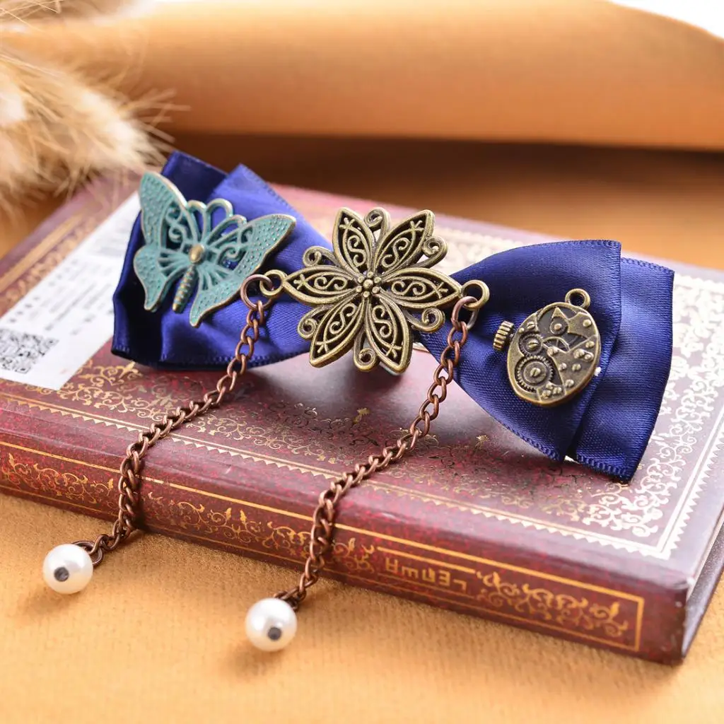 Stylish Women Girls Hairpins Bow Knot Barrettes Craft Skull Decor Shine Hair Clip Clamp High Quality Hair Decoration Accessories