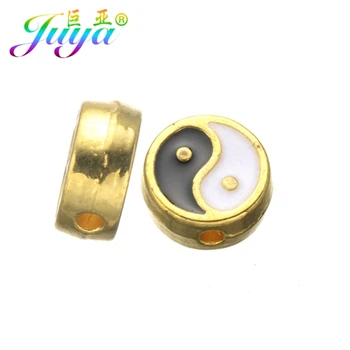

Juya Beadwork Jewelry Beads Supplies Gold Color Yin and Yang Tai Chi Charm Beads For Natural Stone Jewelry Making