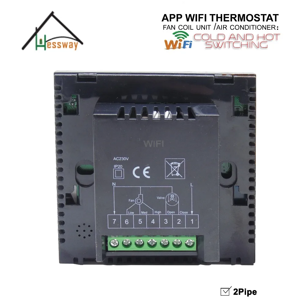 HESSWAY сенсорный экран программируемая температура отопления охлаждения термостат wifi для APP контроллер