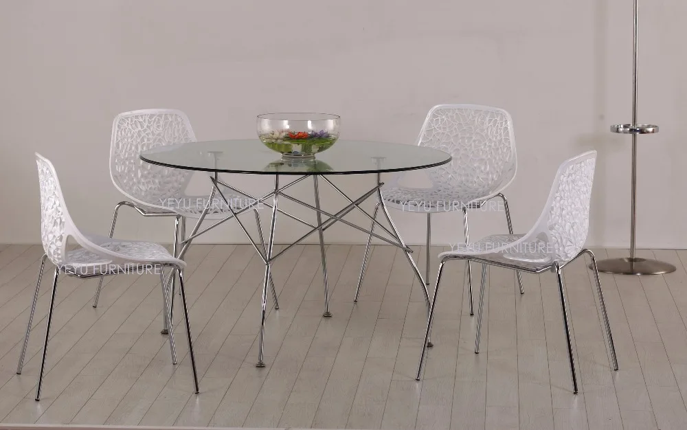 Минималистический современный дизайн пластиковое ПП сиденье и Металлическая стальная ножка основание боковое обеденное кресло модная Гостиная Chair-2PCS для отдыха