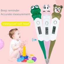 Детский термометр с мультяшным животным, водонепроницаемый портативный термометр для детей, цифровой термометр для младенцев, взрослых
