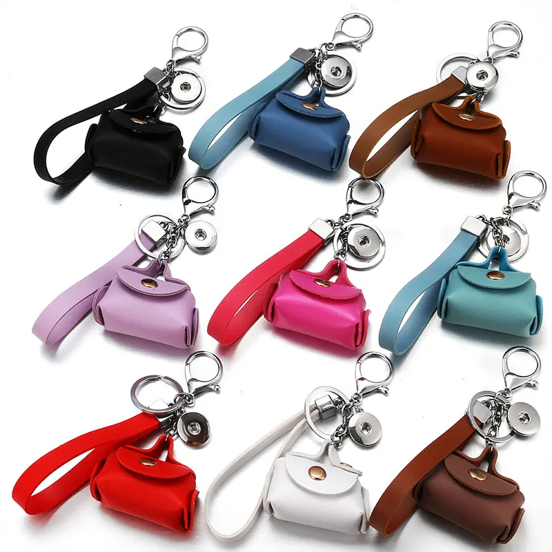 

New Fashion Bells Leather Coin Purse Key chains convenient snap keychains Beauty fit DIY 18MM snap buttons unisex PJ8019